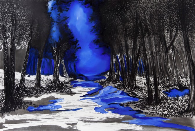 Charcoal and oil on Fabriano Paper 70 * 100